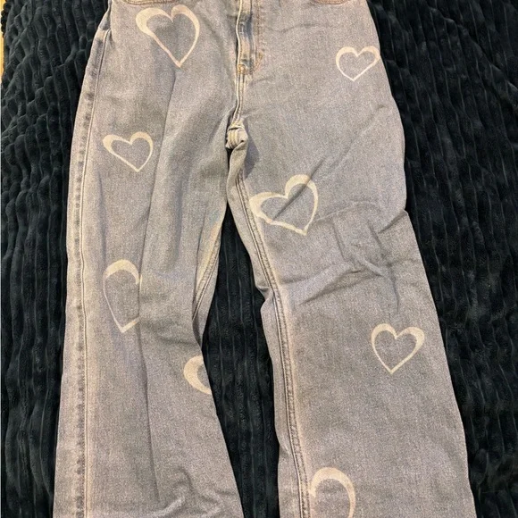 Heart Patterned Jeans - Picture 1 of 3